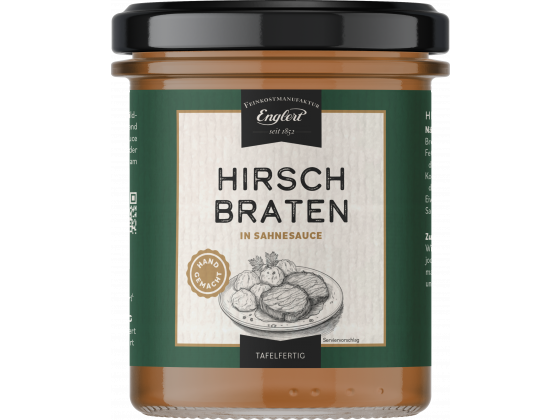 Hirschbraten in Sahnesauce